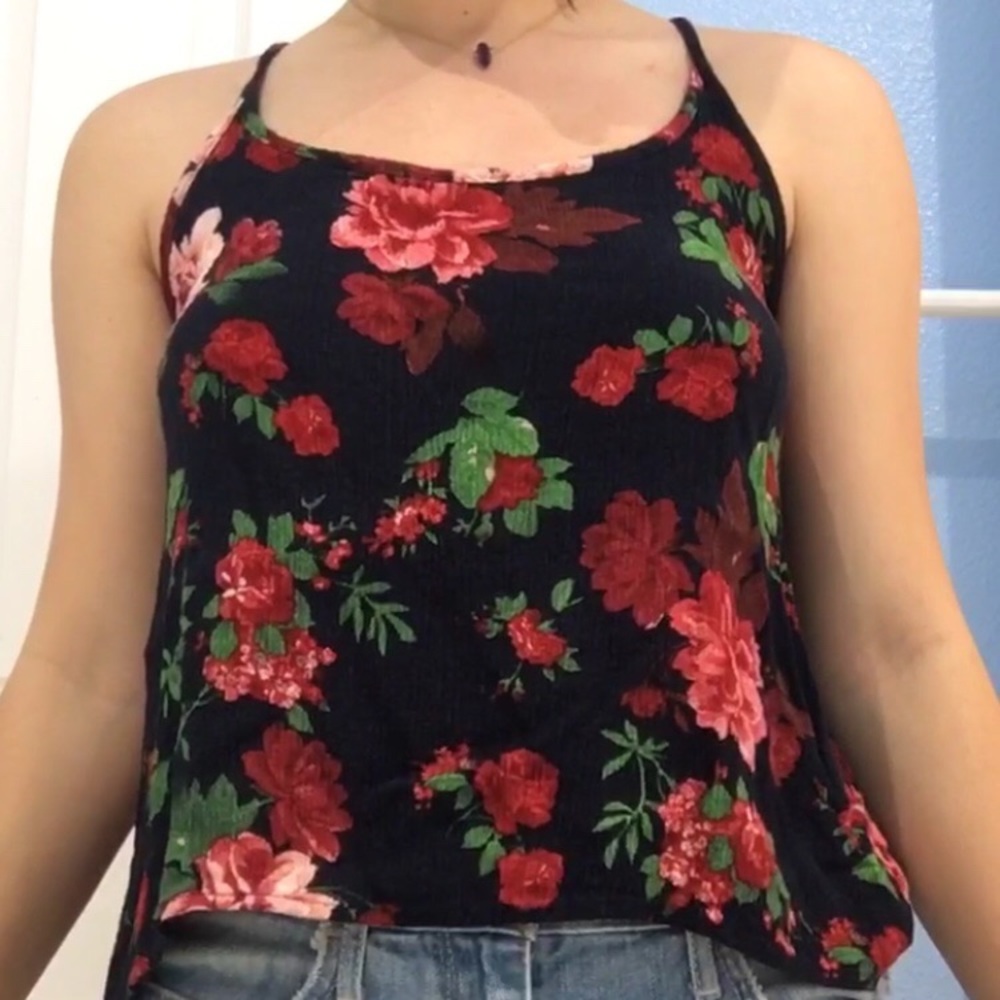 a floral tank top
